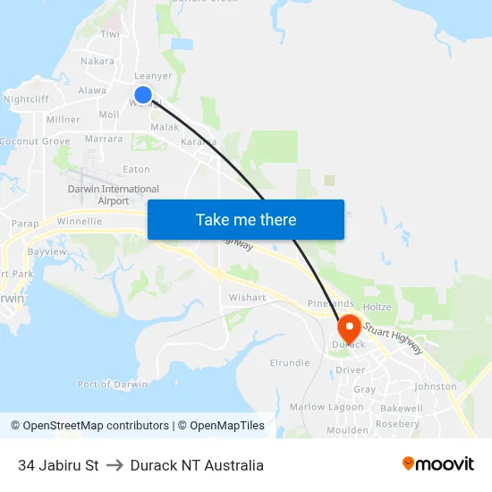 34 Jabiru St to Durack NT Australia map