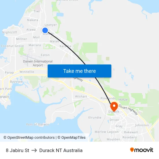 8 Jabiru St to Durack NT Australia map