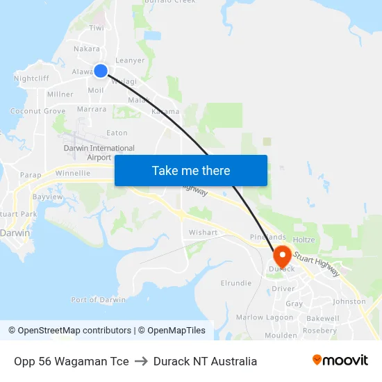 Opp 56 Wagaman Tce to Durack NT Australia map