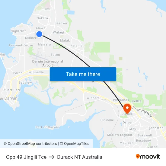 Opp 49 Jingili Tce to Durack NT Australia map