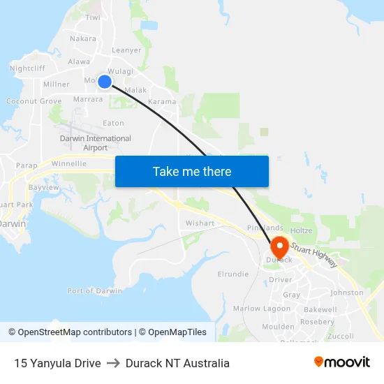 15 Yanyula Drive to Durack NT Australia map