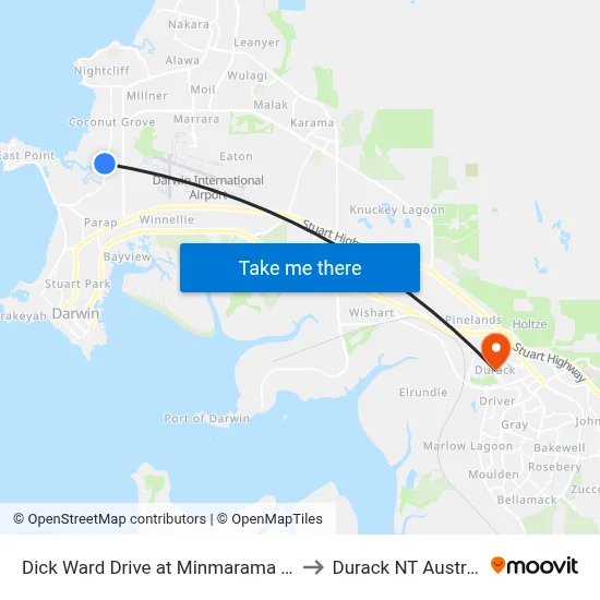Dick Ward Drive at Minmarama Park to Durack NT Australia map