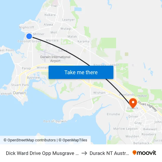 Dick Ward Drive Opp Musgrave Cres to Durack NT Australia map