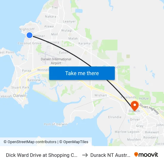 Dick Ward Drive at Shopping Centre to Durack NT Australia map
