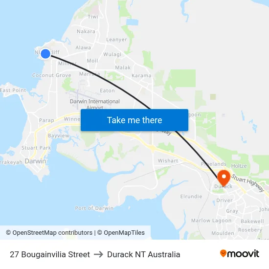 27 Bougainvilia Street to Durack NT Australia map