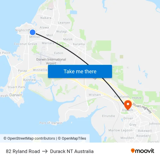 82 Ryland Road to Durack NT Australia map