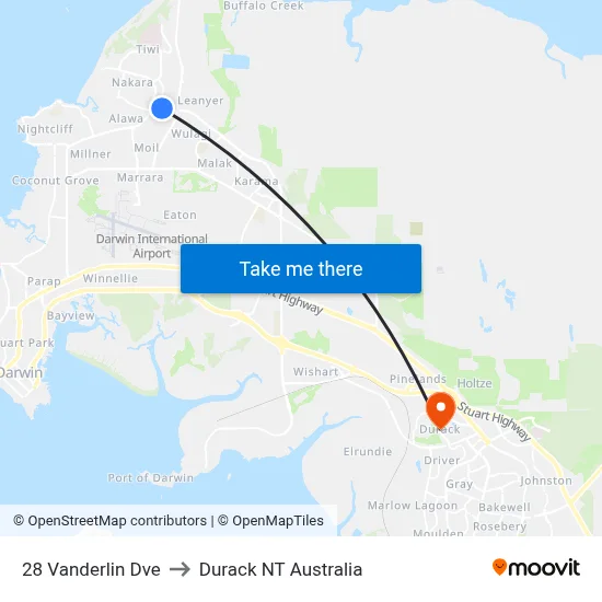 28 Vanderlin Dve to Durack NT Australia map