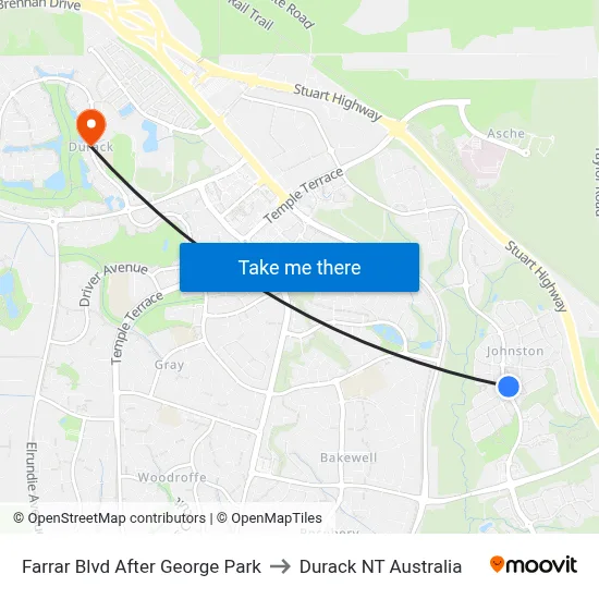 Farrar Blvd After George Park to Durack NT Australia map