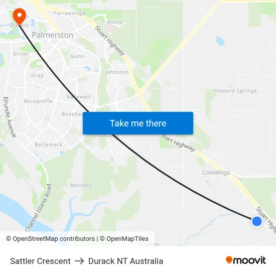 Sattler Crescent to Durack NT Australia map