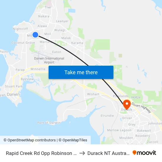 Rapid Creek Rd Opp Robinson Rd to Durack NT Australia map