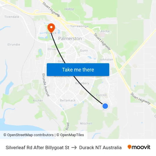 Silverleaf Rd After Billygoat St to Durack NT Australia map
