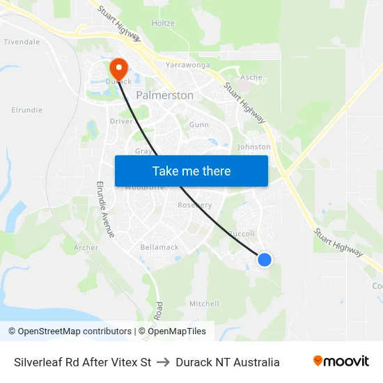 Silverleaf Rd After Vitex St to Durack NT Australia map