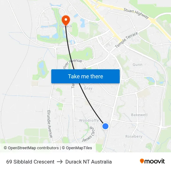 69 Sibblald Crescent to Durack NT Australia map