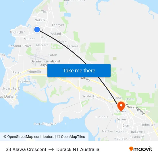 33 Alawa Crescent to Durack NT Australia map