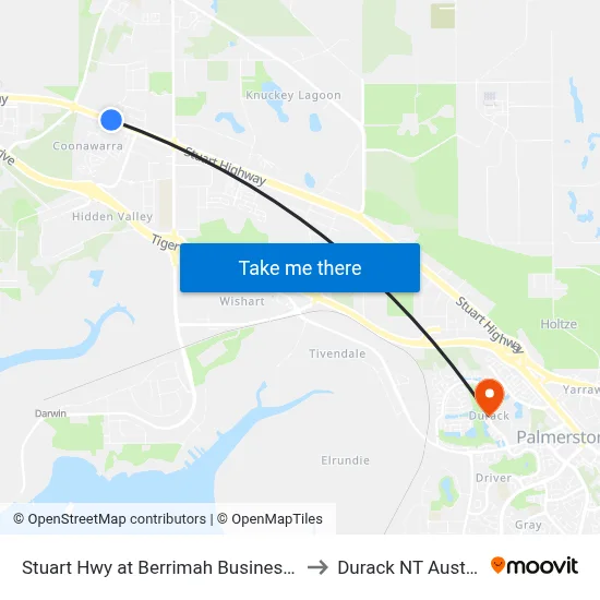 Stuart Hwy at Berrimah Business Park to Durack NT Australia map