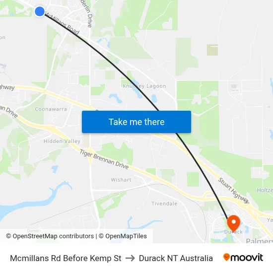 Mcmillans Rd Before Kemp St to Durack NT Australia map