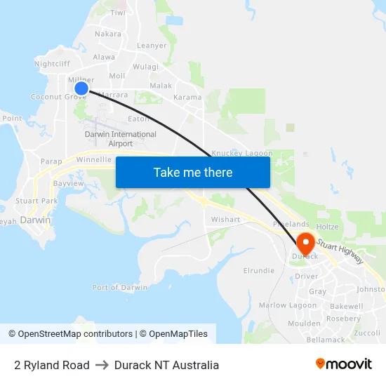 2 Ryland Road to Durack NT Australia map