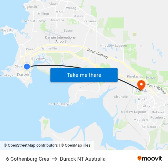 6 Gothenburg Cres to Durack NT Australia map