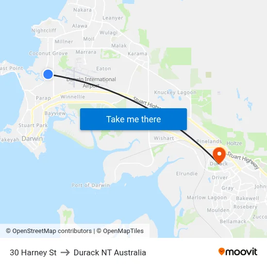 30 Harney St to Durack NT Australia map