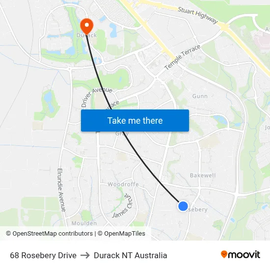 68 Rosebery Drive to Durack NT Australia map
