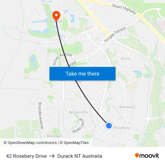 42 Rosebery Drive to Durack NT Australia map