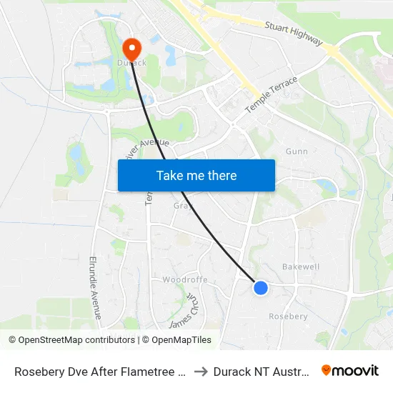 Rosebery Dve After Flametree Cct to Durack NT Australia map