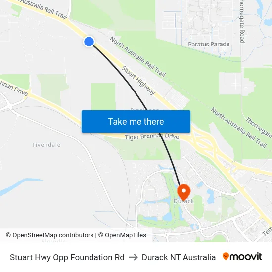 Stuart Hwy Opp Foundation Rd to Durack NT Australia map