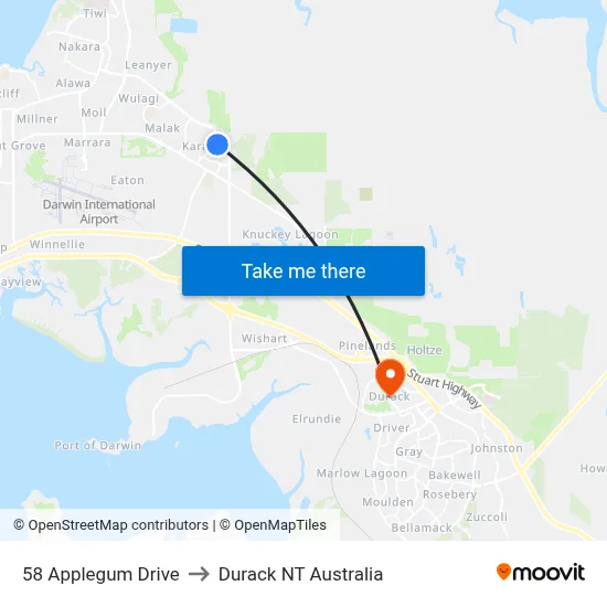 58 Applegum Drive to Durack NT Australia map