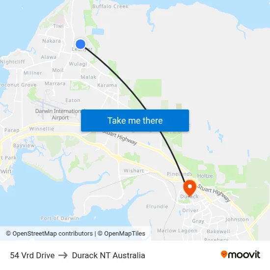 54 Vrd Drive to Durack NT Australia map