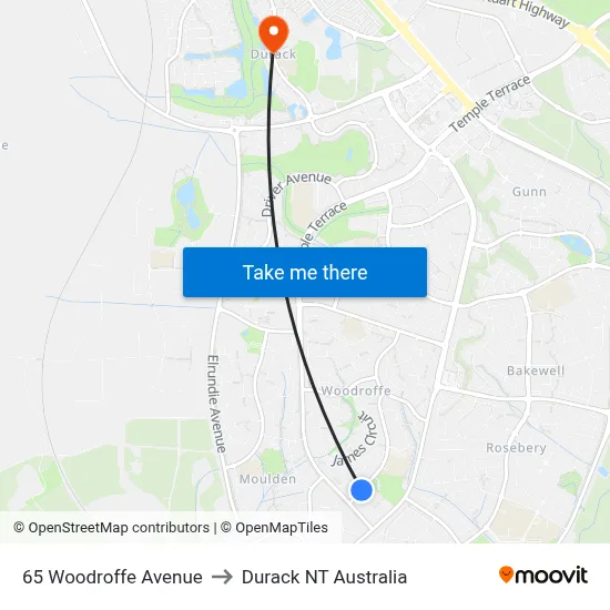 65 Woodroffe Avenue to Durack NT Australia map