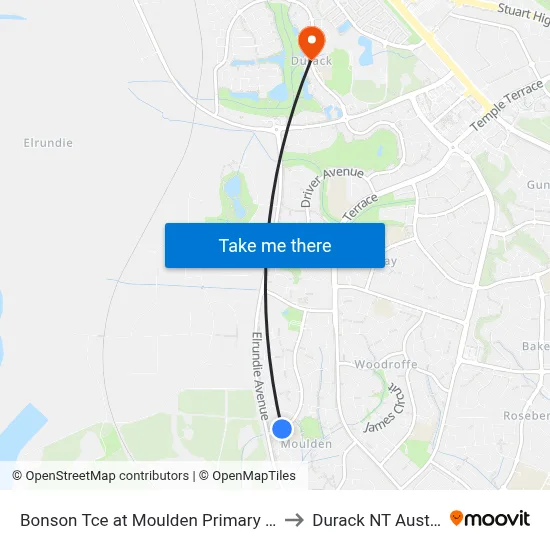 Bonson Tce at Moulden Primary School to Durack NT Australia map