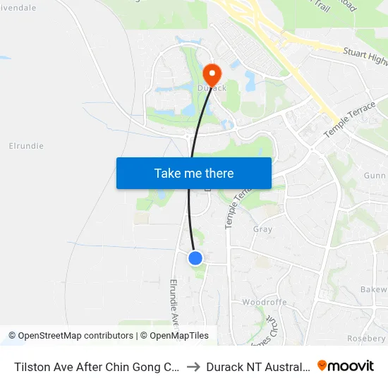 Tilston Ave After Chin Gong Cct to Durack NT Australia map