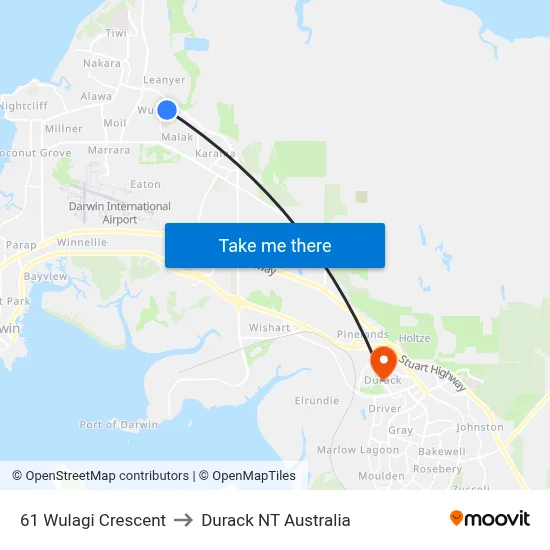61 Wulagi Crescent to Durack NT Australia map