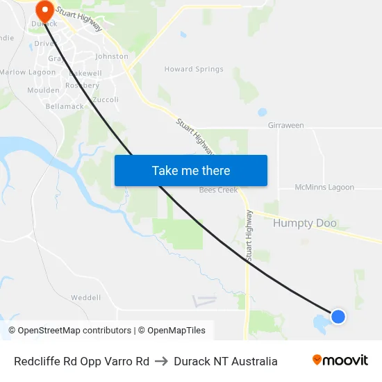 Redcliffe Rd Opp Varro Rd to Durack NT Australia map