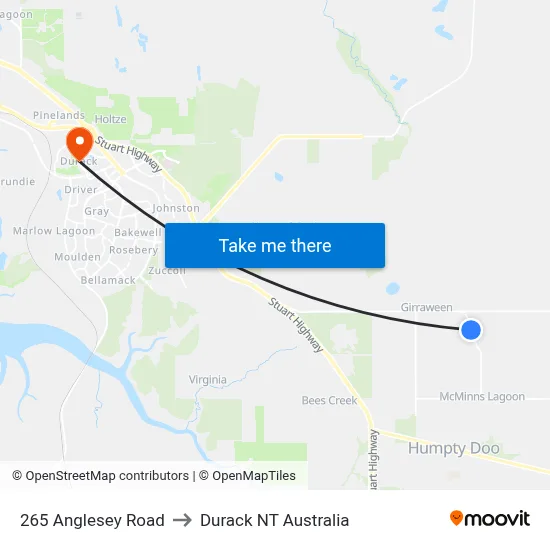 265 Anglesey Road to Durack NT Australia map