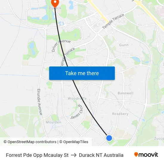 Forrest Pde Opp Mcaulay St to Durack NT Australia map