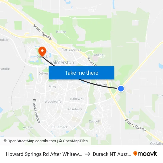 Howard Springs Rd After Whitewood Rd to Durack NT Australia map