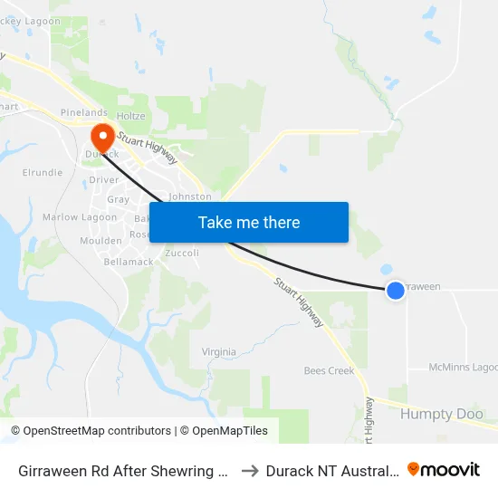 Girraween Rd After Shewring Rd to Durack NT Australia map