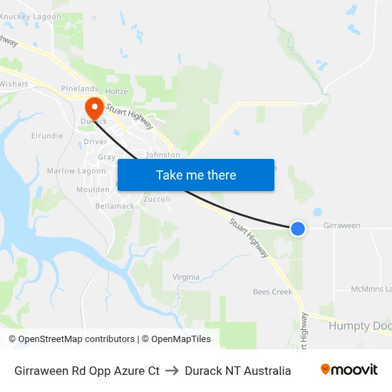 Girraween Rd Opp Azure Ct to Durack NT Australia map