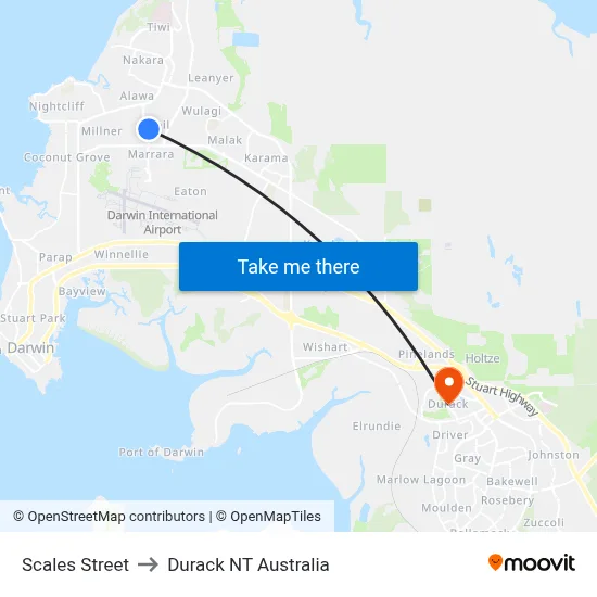 Scales Street to Durack NT Australia map