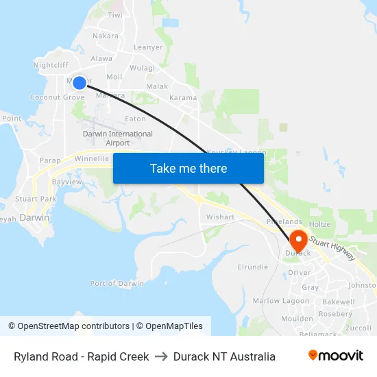 Ryland Road - Rapid Creek to Durack NT Australia map