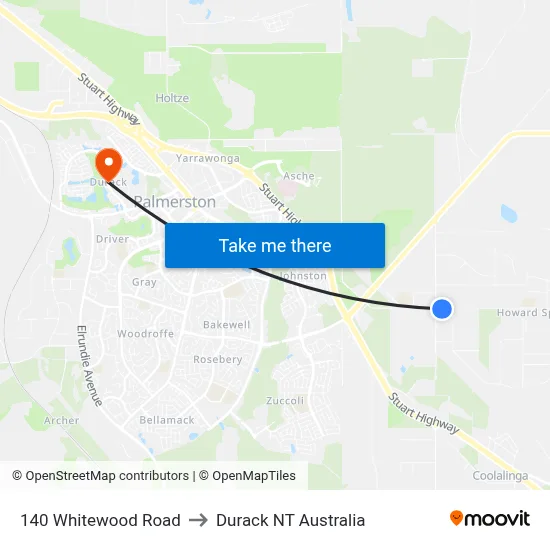 140 Whitewood Road to Durack NT Australia map