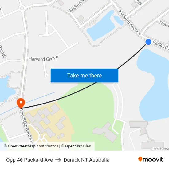 Opp 46 Packard Ave to Durack NT Australia map
