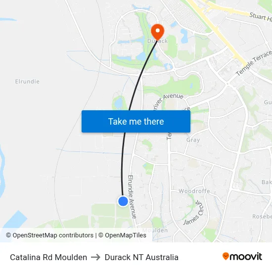 Catalina Rd Moulden to Durack NT Australia map