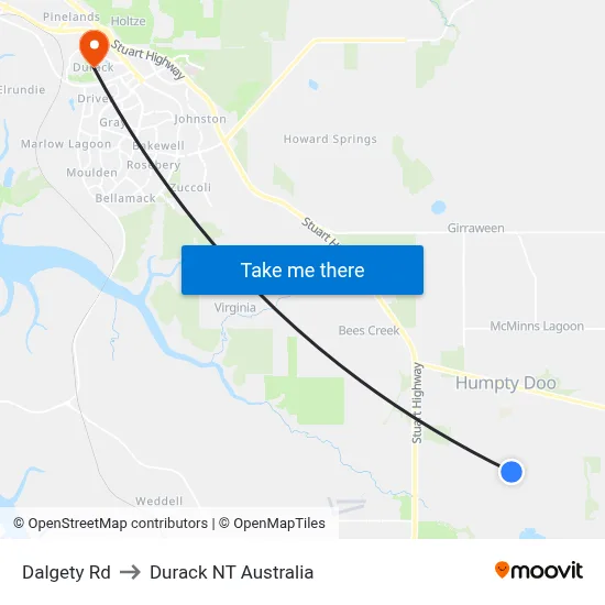 Dalgety Rd to Durack NT Australia map