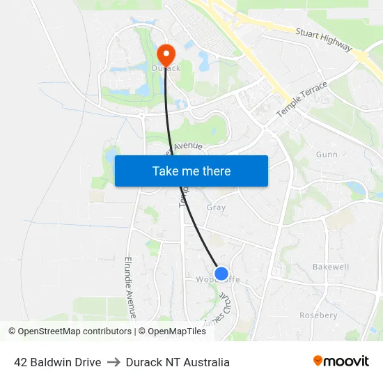 42 Baldwin Drive to Durack NT Australia map