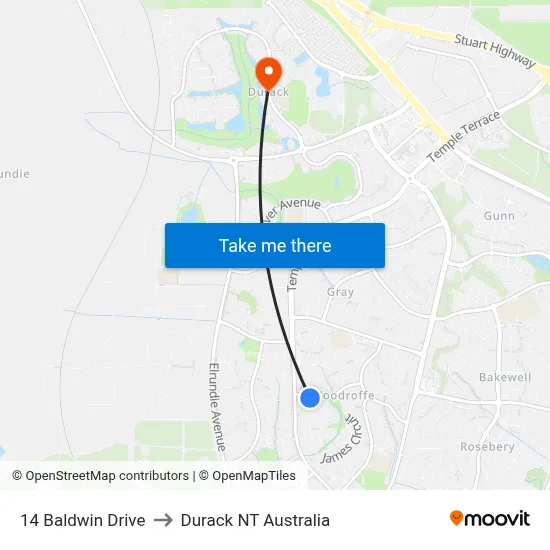 14 Baldwin Drive to Durack NT Australia map