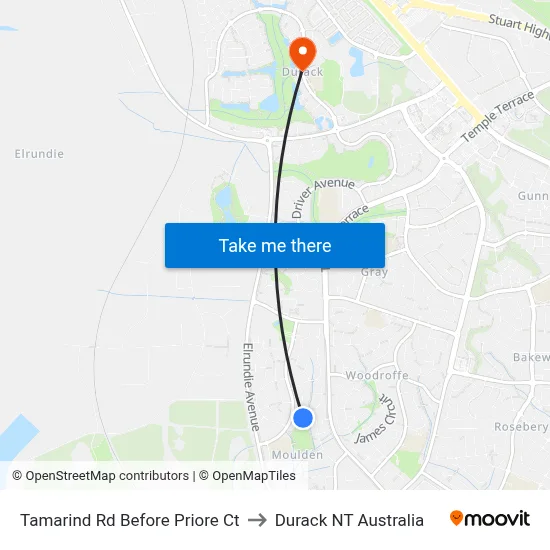 Tamarind Rd Before Priore Ct to Durack NT Australia map