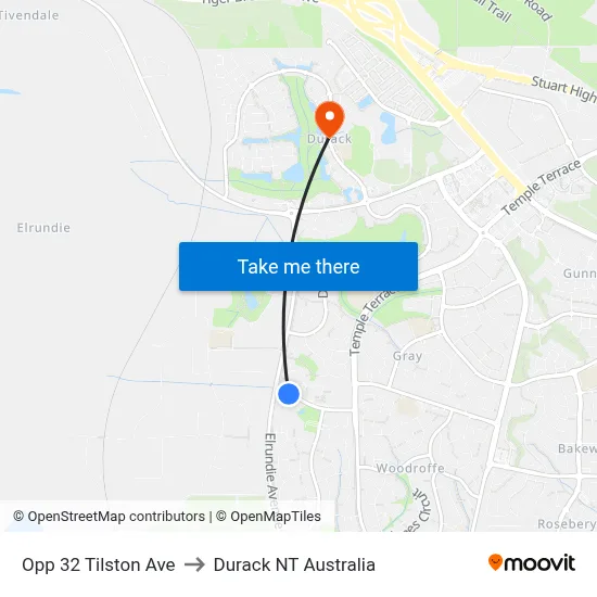 Opp 32 Tilston Ave to Durack NT Australia map