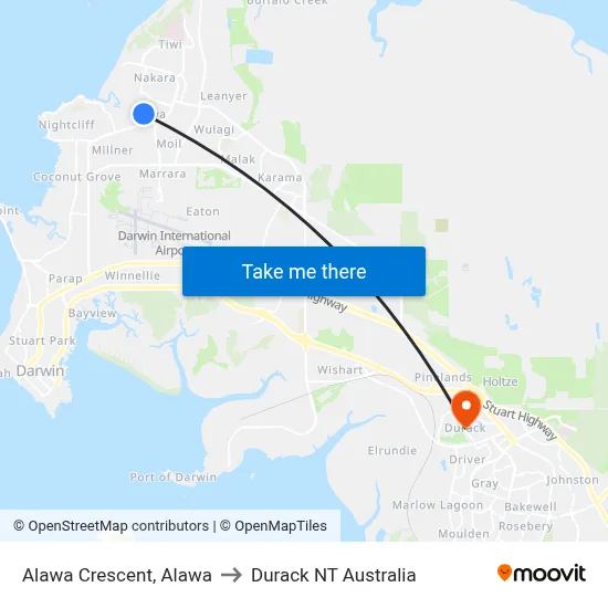 Alawa Crescent, Alawa to Durack NT Australia map